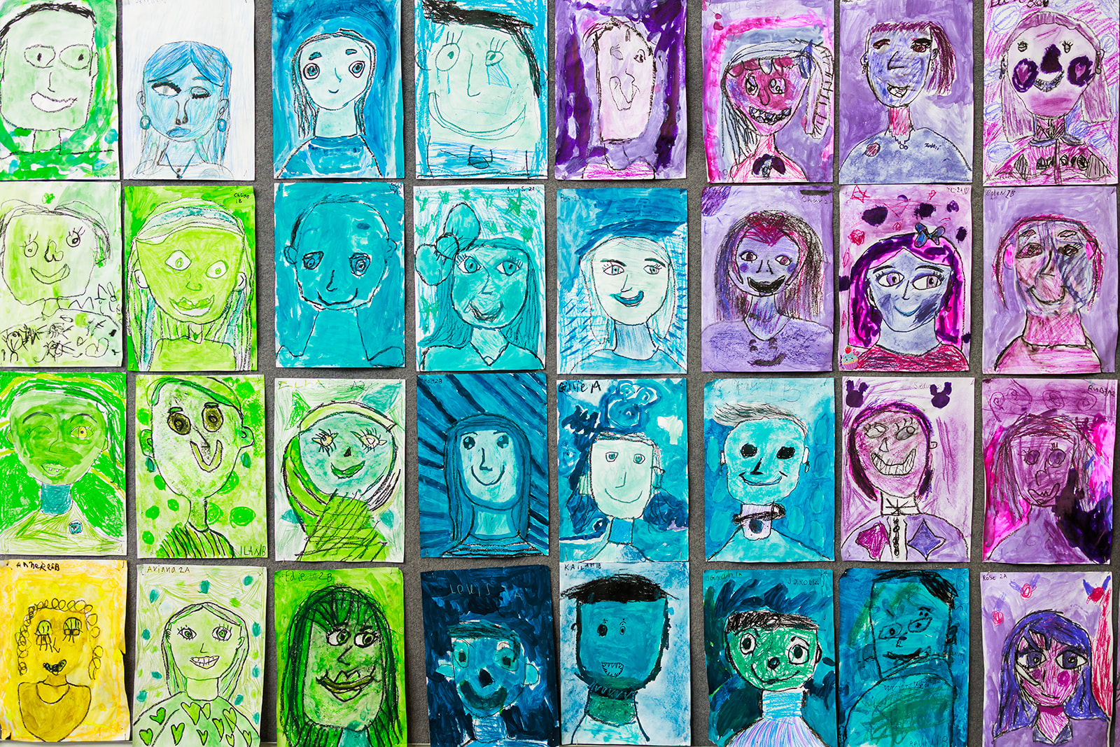 Self-portraits in the art room